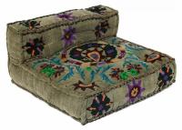 Модуль мягкий со спинкой Secret De Maison SOL (mod. MA-104) cotton Kilim, 80х80х43см, серый с цветами. Фото №1