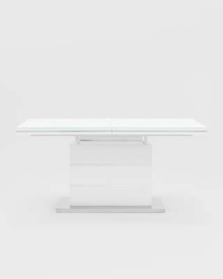 Стол обеденный Глазго раскладной 160-215*90 глянцевый белый. Фото