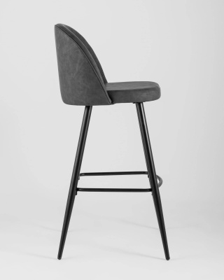 Стул барный Лион темно-серая экокожа. Фото