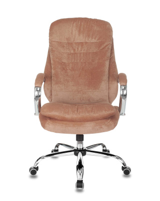 Кресло руководителя Бюрократ T-9950SL Fabric светло-коричневый Velvet 90 крестовина металл хром. Фото №4