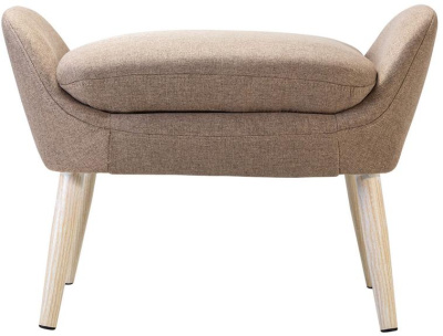 Банкетка-скамейка АРТ ДЕКО велюр бежевый сталь золото. Фото