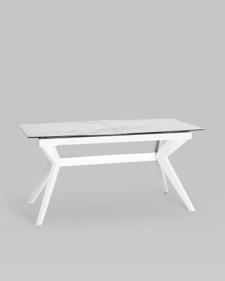 Стол обеденный Аркада раскладной 160-210*90 керамика светлая фото Стол обеденный Аркада раскладной 160-210*90 керамика светлая. Фото №3