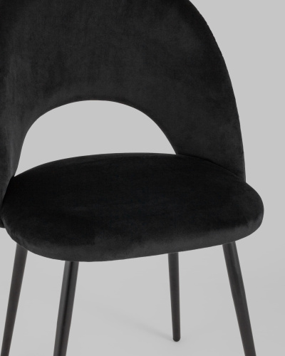 Стул Меган велюр с ромбами черный. Фото №8