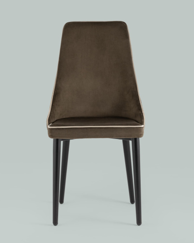Стул Луис с кантом велюр коричневый фото Стул Луис с кантом велюр коричневый. Фото №5