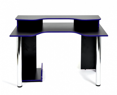 Стол компьютерный Strike-1 (120) NEO  black/blue, черный/синяя кромка. Фото №2