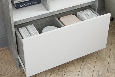 Стеллаж комбинированный Биллунд,белый фото Стеллаж комбинированный Биллунд,белый. Фото №4