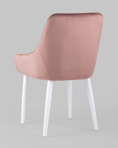 Стул Диана велюр пыльно-розовый ножки белые. Фото №7