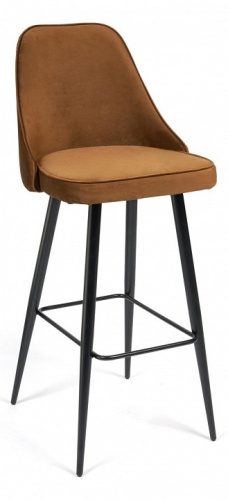 Стул барный KISH (mod. 714) ткань/металл, 50х57х110 см, высота до сиденья 78 см, коричневый barkhat 11/черный (поставляется по 2 шт). Фото №1