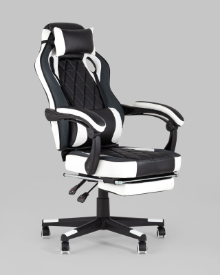 Кресло игровое TopChairs Virage черно-белое фото Кресло игровое TopChairs Virage черно-белое. Фото №3