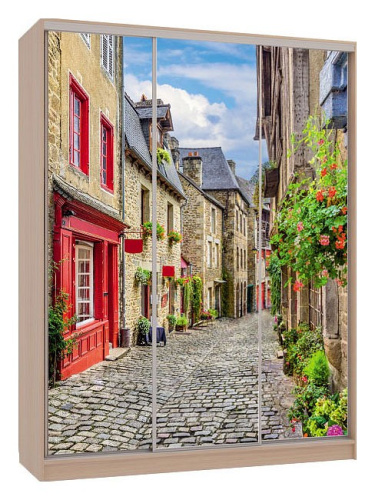 Шкаф-купе Бассо 7-600 Европа (полки слева) дуб млечный. Фото №1