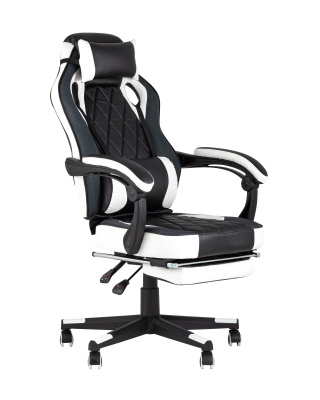 Кресло игровое TopChairs Virage черно-белое фото Кресло игровое TopChairs Virage черно-белое. Фото №2