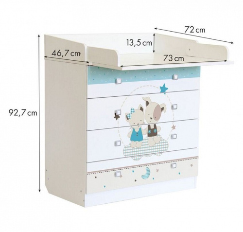 Комод пеленальный Polini Kids Simple 1580, белый. Фото №6