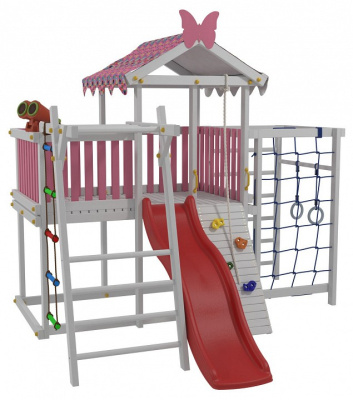 Комплекс игровой ДК2Р, розовый, серый. Фото