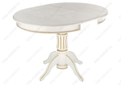 Стол деревянный Павия молочный с золотой патиной. Фото №2