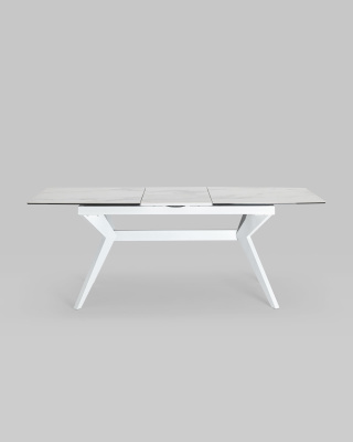 Стол обеденный Аркада раскладной 160-210*90 керамика светлая фото Стол обеденный Аркада раскладной 160-210*90 керамика светлая. Фото №5