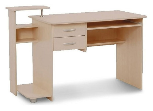 Компьютерный стол Ирбис (монитор слева) дуб млечный. Фото №1