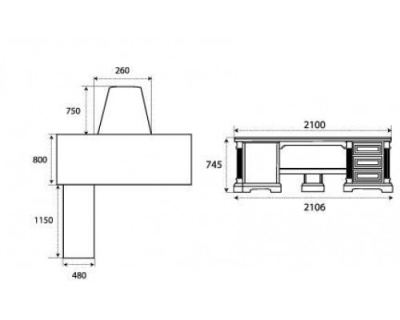 Стол рабочий с приставками Престиж ГМ 5974. Фото