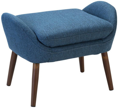 Банкетка-скамейка АРТ ДЕКО велюр синий сталь серебро. Фото