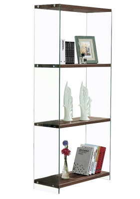 Стеллаж F-049-165H прозрачный/коричневый. Фото №3