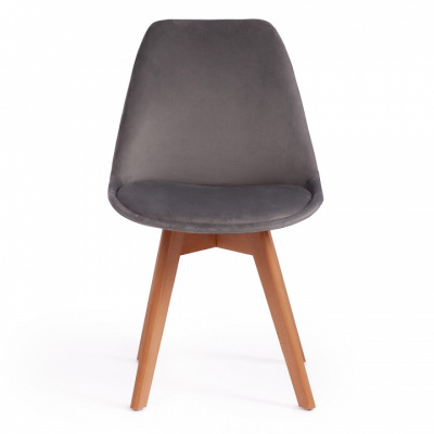 Стул Secret De Maison TULIP SOFT (mod. 74) вельвет/дерево , 54 х 47 х 83 см , светло-серый (HLR19)/натуральный (поставляется по 4 шт). Фото №2