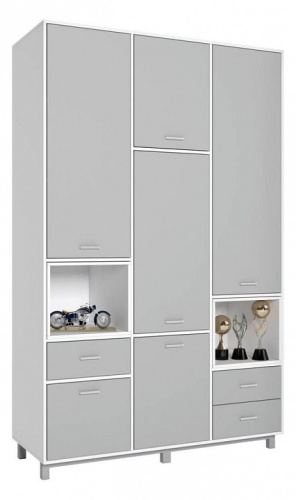 Шкаф комбинированный Polini kids Mirum 2330, белый. Фото №1