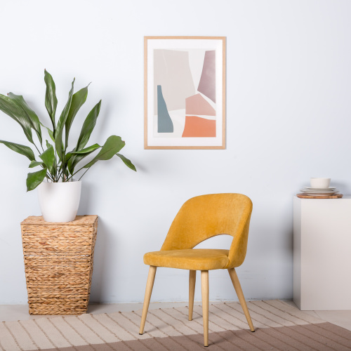 Кресло Lars Жёлт/Натуральный Дуб. Фото №6