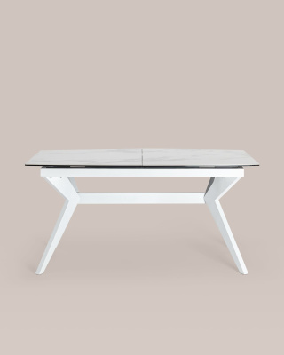 Стол обеденный Аркада раскладной 160-210*90 керамика светлая фото Стол обеденный Аркада раскладной 160-210*90 керамика светлая. Фото №4