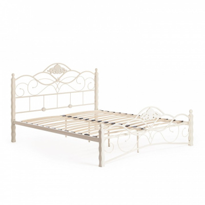 Кровать CANZONA Wood slat base дерево гевея/металл, 160*200 см (Queen bed), Белый (butter white). Фото №2