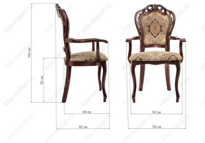 Стул деревянный Bronte вишня / патина. Фото №2