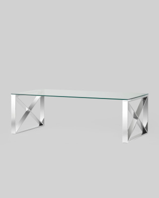 Журнальный стол 120*60 КРОСС серебро фото Журнальный стол 120*60 КРОСС серебро. Фото №3