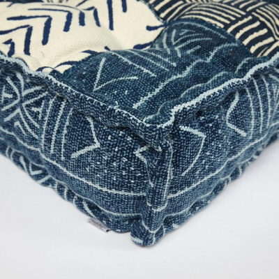 Модуль мягкий Secret De Maison BASCO (mod. MA-110) cotton Kilim, 80х80х20см, синий. Фото