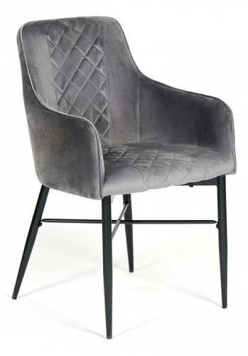 Кресло FORZA (mod.5175-2) металл/вельвет, 58 x 59,5 x 88 см, серый/черный, G062-40 (поставляется по 2 шт). Фото №1