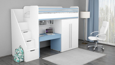 Стол письменный Polini Kids City, синий. Фото