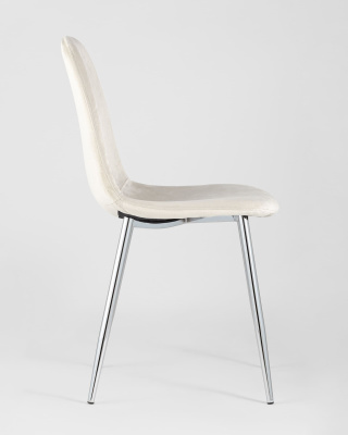 Стул Валенсия велюр кремовый хромированные ножки фото Стул Валенсия велюр кремовый хромированные ножки. Фото №4