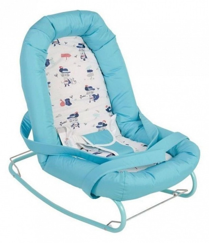 Шезлонг детский Polini kids Коты, голубой. Фото №1