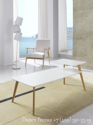 Журнальный стол DUPEN CT-905 с полкой Белый. Фото