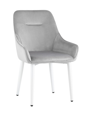 Стул Диана велюр серый ножки белые. Фото