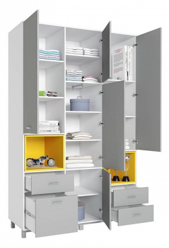 Шкаф комбинированный Polini kids Mirum 2335, серый. Фото №3