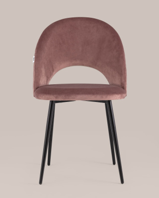 Стул Меган велюр с ромбами пыльно-розовый. Фото