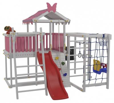 Комплекс игровой ДК1Р, розовый, серый. Фото