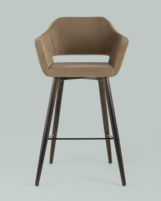 Стул барный Саймон велюр капучино. Фото