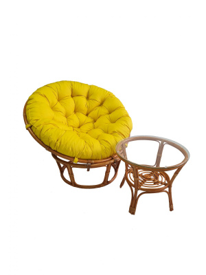 Кресло Папасан 23/01 с желтой подушкой фото Кресло Папасан 23/01 с желтой подушкой. Фото №3