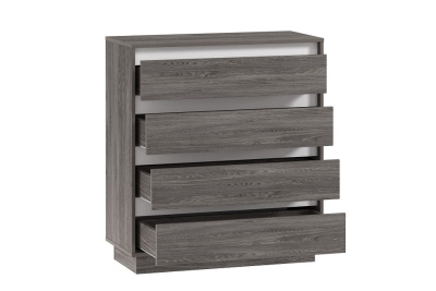 Комод Virginia НМ 011.02, Белый Скандинавский/Ясень Анкор темный фото Комод Virginia НМ 011.02, Белый Скандинавский/Ясень Анкор темный. Фото №2