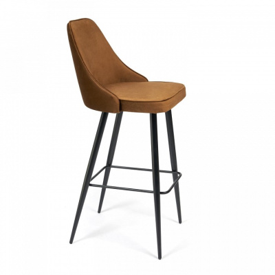 Стул барный KISH (mod. 714) ткань/металл, 50х57х110 см, высота до сиденья 78 см, коричневый barkhat 11/черный (поставляется по 2 шт). Фото №2