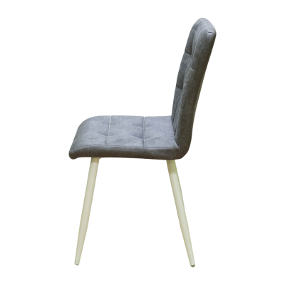 Стул Доби (Каркас (белый 9016 матовый) тк. коллекции Safari серый 018). Фото