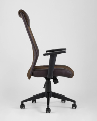 Кресло офисное TopChairs Studio коричневое. Фото №4