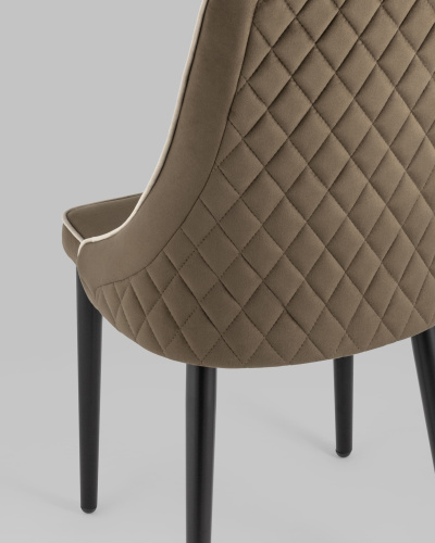 Стул Луис с кантом велюр коричневый фото Стул Луис с кантом велюр коричневый. Фото №8