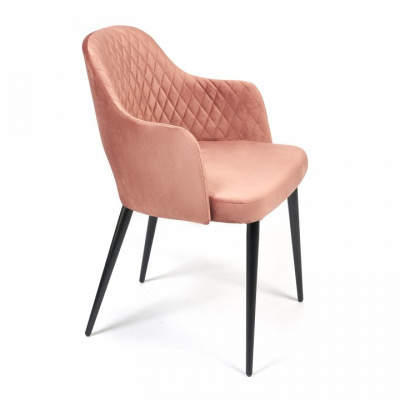 Кресло VALKYRIA (mod. 711) ткань/металл, 55х55х80 см, высота до сиденья 48 см, коралловый barkhat 15 /черный (поставляется по 4 шт). Фото №2