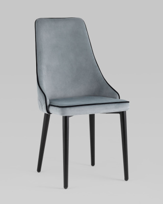 Стул Луис с кантом велюр серый. Фото