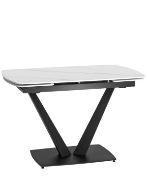 Стол обеденный Клео раскладной 120-180*90 керамика светлая. Фото